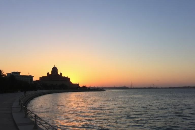 Alexandria corniche at sunset