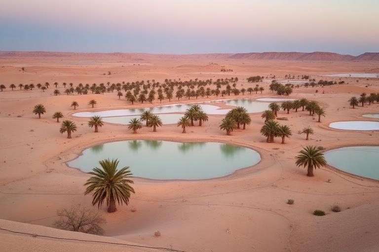 Palm groves and salt lakes of Siwa Oasis